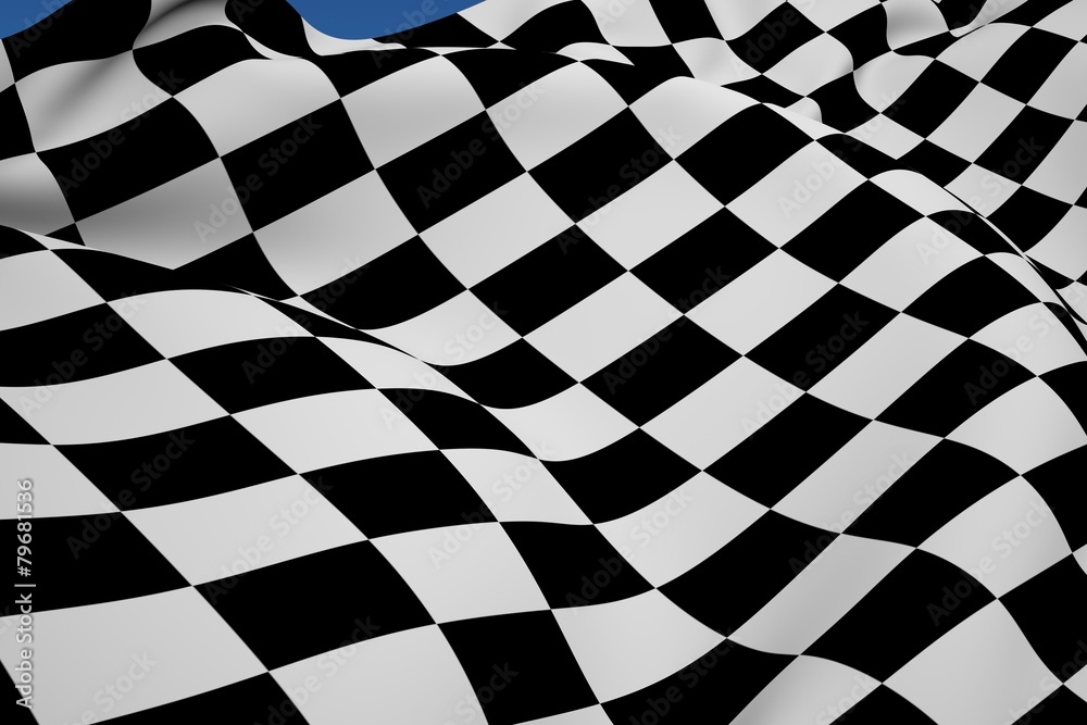 Poster Composite image of checkered flag
