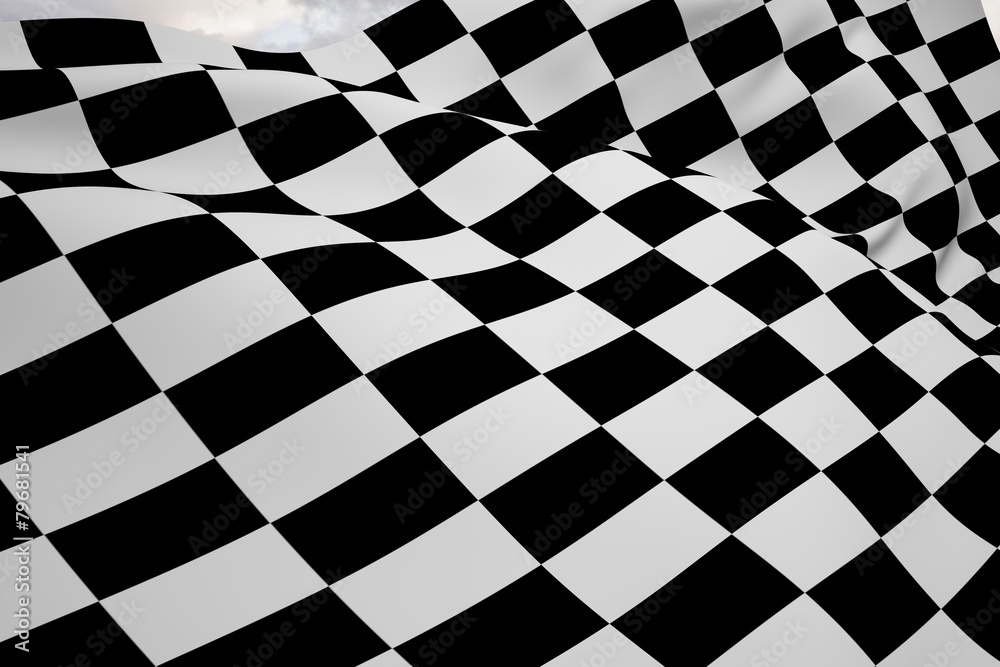 Poster Composite image of checkered flag