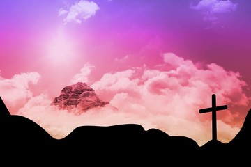 Fototapeta premium Composite image of wooden cross