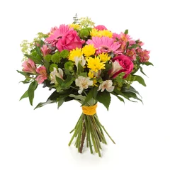 Fond de hotte en verre imprimé Fleurs bouquet made of  Alstroemeria, Gerber, Rose and Chrysanthemum fl
