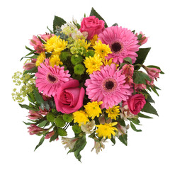 Bouquet made of  Alstroemeria, Gerber, Rose and Chrysanthemum fl