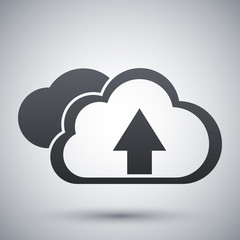 Vector cloud computing upload icon