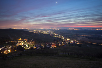 villages after sunset near Freiburg, Germany