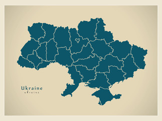 Modern Map - Ukraine with regions UA