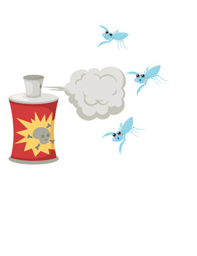 dangerous spray with mosquito