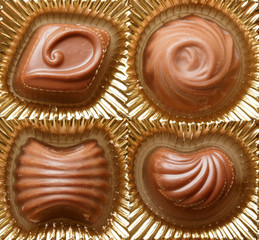 Chocolate sweets close up