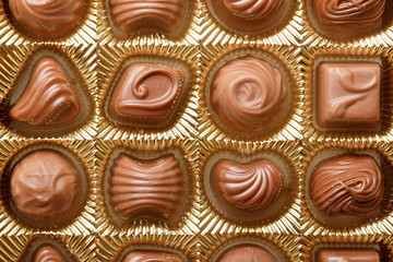 Chocolate sweets close up