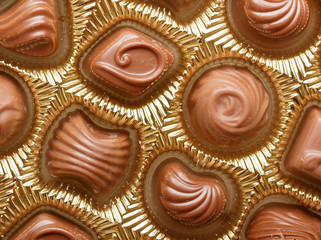 Chocolate sweets close up