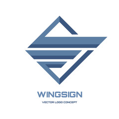 Abstract wing sign - vector logo. Geometric abstract logo.