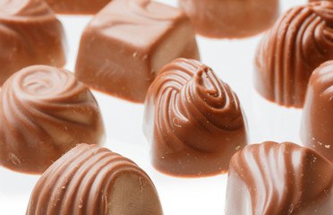 Chocolate sweets close up