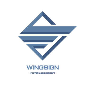 Abstract wing sign - vector logo. Geometric abstract logo.