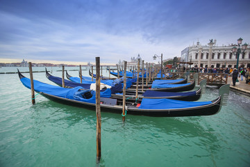 Gondolas in front of Riva degli Schiavoni © Goran Jakus