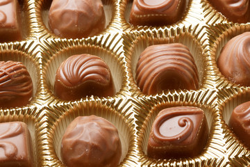 Chocolate sweets close up