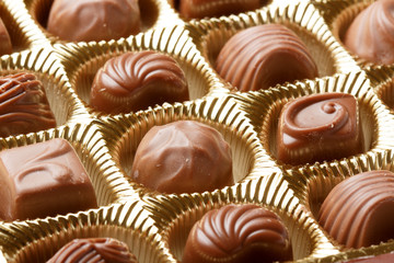 Chocolate sweets close up