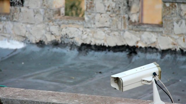 security camera  on the roof