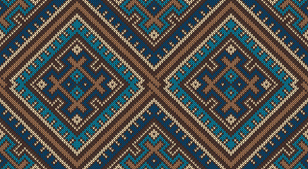Tribal Aztec Pattern. Seamless Knitting Ornament