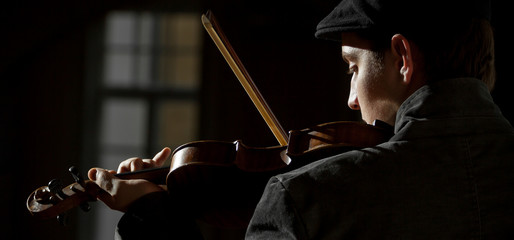 Playing on violin