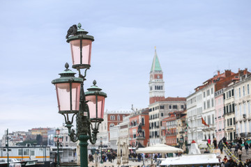Fototapeta na wymiar Street lamp at Riva degli Schiavoni