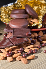 chocolate and almond nuts