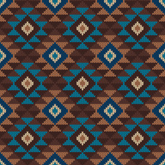 Traditional Tribal Aztec Pattern. Seamless Knitting Ornament