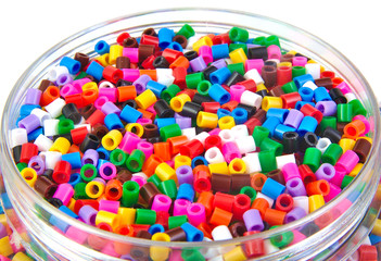 Colourful plastic small cylinders toys