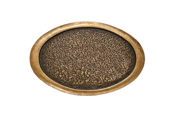 Metal plaque on a white background