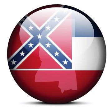 Map on flag button of USA Mississippi State