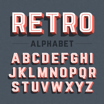 Retro Style 3d Alphabet