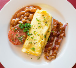 omelette peanut bacon