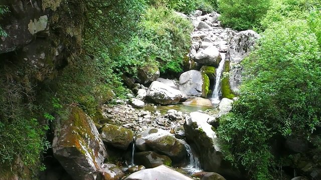 Small mountain waterfall. Dali. China.