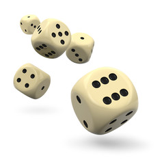 Würfel, Spielwürfel, fliegend, Wurf, Zocker, Casino, 3D, Dices