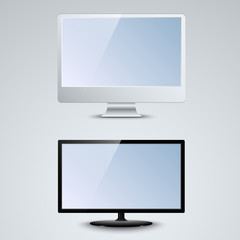 White and black LCD monitor template