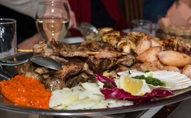 Plate of grilled food