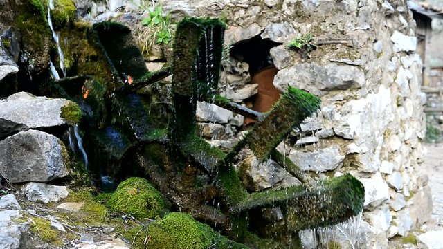 doğada eski su değirmeni