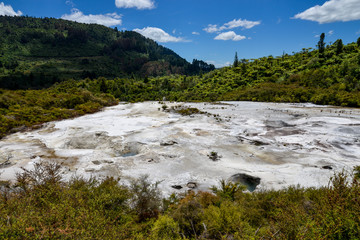 Scenic landscape view of Orakei Korako geothermal park