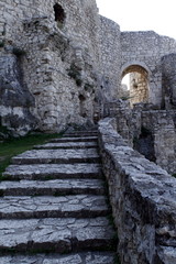 stair inside medieval castle Spissky Hrad in Slovakia