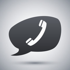 Vector phone on speech bubble icon