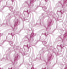 Seamless vector pattern with  floral ornament