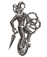 circus vector logo design template. clown or harlequin icon. © ~ Bitter ~