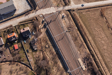 aerial view of railway station