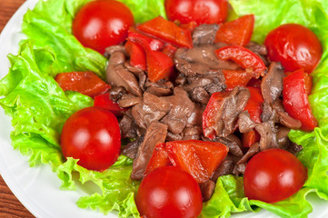 Roasted beef and mushrooms