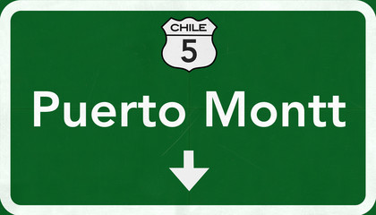 Puerto Montt Chile Highway Road Sign