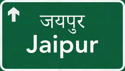 Obraz premium Jaipur India Highway Road Sign