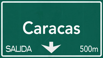 Caracas Venezuela Highway Road Sign