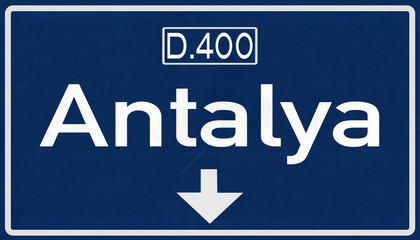 Antalya Turkey Highway Road Sign