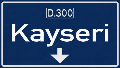 Naklejka premium Kayseri Turkey Highway Road Sign