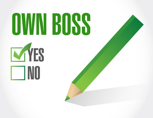 own boss check mark illustration design