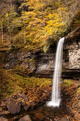 Fototapeta na wymiar Beautiful Waterfall In Autumn