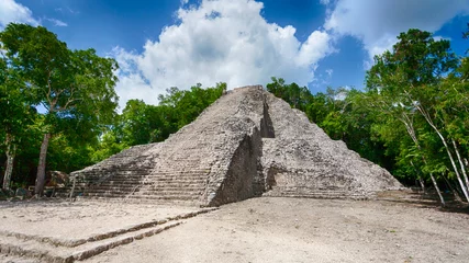 Rolgordijnen Nohoch Mul Pyramide in Coba © canonieri