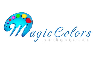 Logo template, art, abstraction, magic colors, vector